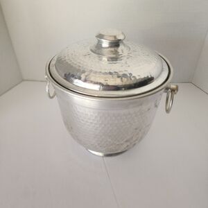 ICE Bucket Vintage Italian Hammered aluminum Lightweight Could Hold Items